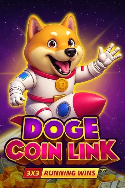 Σκύλος Doge με κοστούμι αστροναύτη πάνω σε ρουκέτα, Doge Coin Link